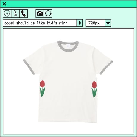 %psh retro tulip ringer Tee　/　OPS-2208 GRAY RED