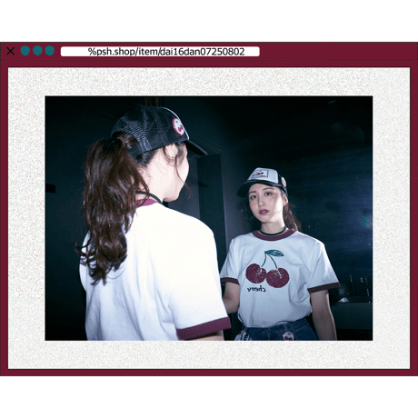 %psh cherry cap　/　OPS-2503 BLACK×WHITE