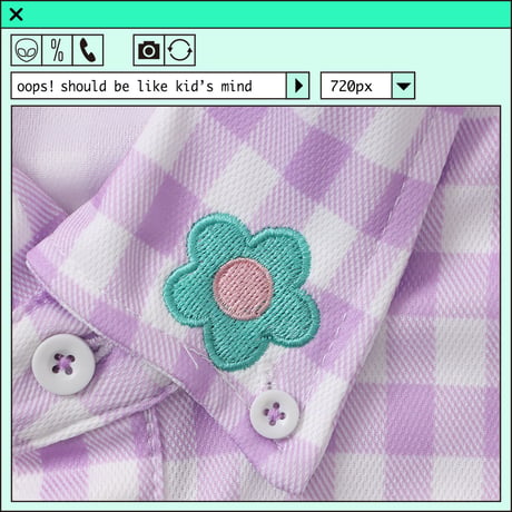 %psh retro flower polo shirt　/　OPS-2302 LAVENDER