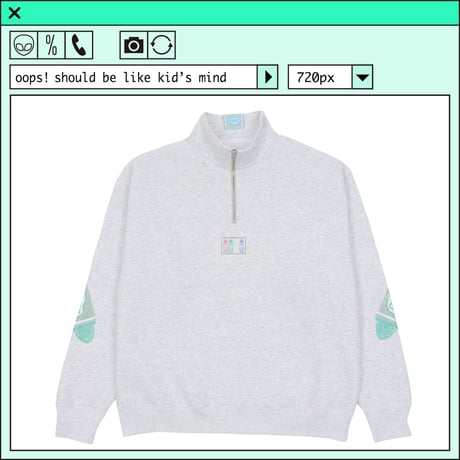 %psh crayon half zip sweat 　/　OPS-2308 ASH