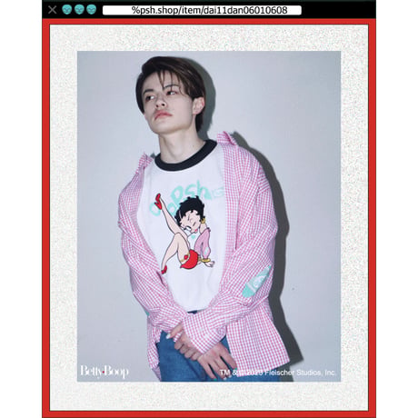 %psh crayon long sleeve shirt　/　OPS-2305 MINT RED