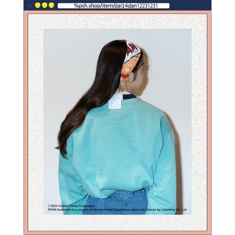 ％psh SPAM® Brand sweat　/　SPA-OPS2401 BLUE JEAN