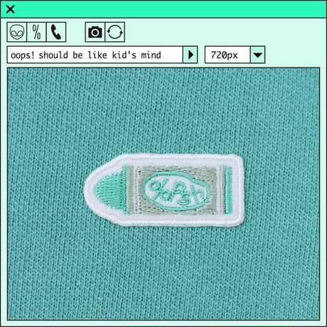 %psh crayon patch sweat　/　OPS-WA003 SEA FOAM