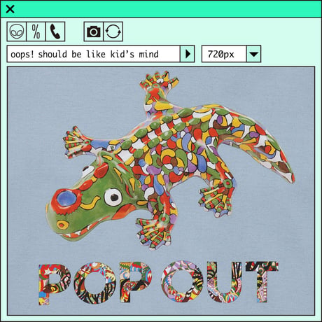 %psh WANIKUN long sleeve tee (ジミー大西【POPOUT】コラボ) 　/　JO-OPS2201 ACID BLUE