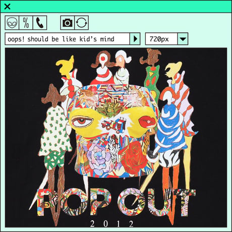 %psh 2012 collage long sleeve tee  (ジミー大西【POPOUT】コラボ)　/　JO-OPS2205 BLACK