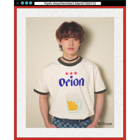 ％psh Orion Beer ringer tee　/　OR-OPS2401 NATURAL×DENIM