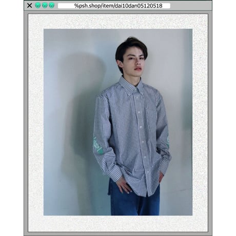 %psh crayon long sleeve shirt　/　OPS-2301 BEIGE PURPLE
