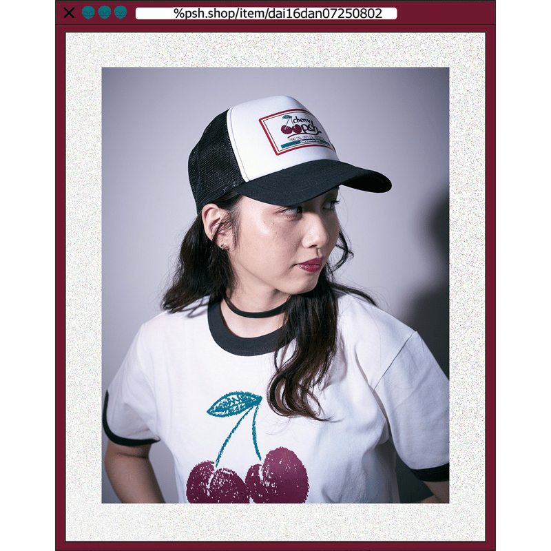 psh cherry cap / OPS-2503 BLACK×WHITE | ％psh(ウ