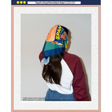 ％psh SPAM® Brand bandana　/　SPA-OPS2404 NAVY