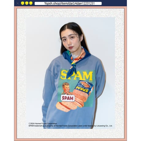 ％psh SPAM® Brand bandana　/　SPA-OPS2404 NAVY