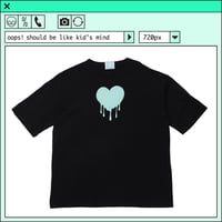 %psh retro crayon art tee　/　OPS-2303 MINT BLACK