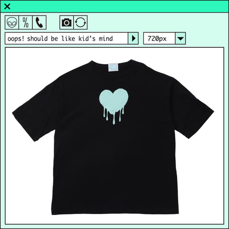 %psh retro crayon art tee　/　OPS-2303 MINT BLACK