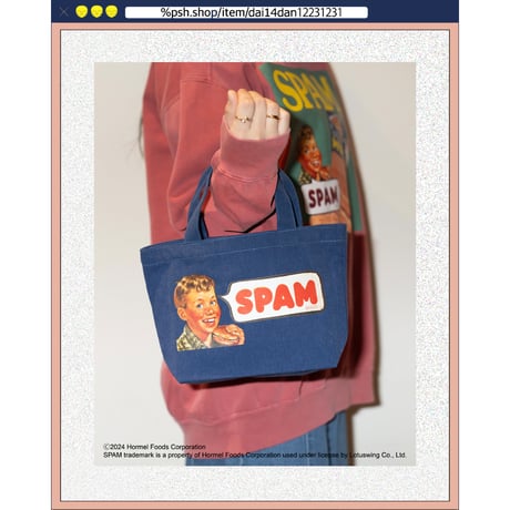 ％psh SPAM® Brand lunch tote bag　/　SPA-OPS2406 NAVY