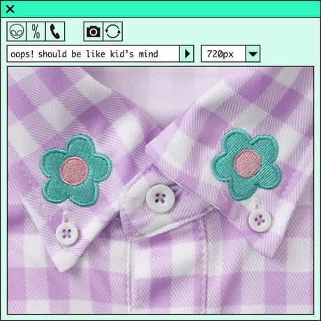 %psh retro flower polo shirt　/　OPS-2302 LAVENDER