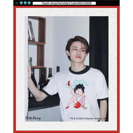 %psh Betty Boop™ ringer tee / BEB-OPS2301 MINT