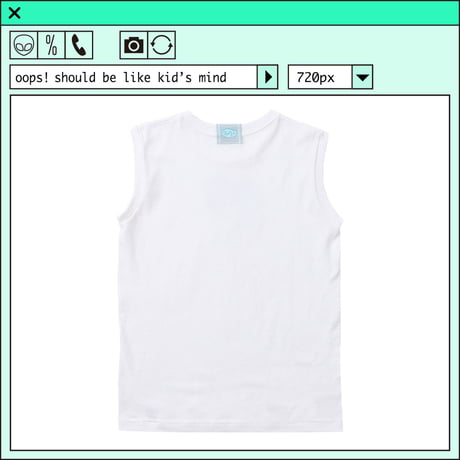 %psh retro crayon art sleeveless shirt　/　OPS-2304  WHITE