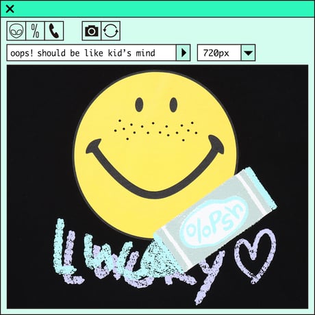 %psh smiley lucky tee　/　SF-OPS2201 BLACK