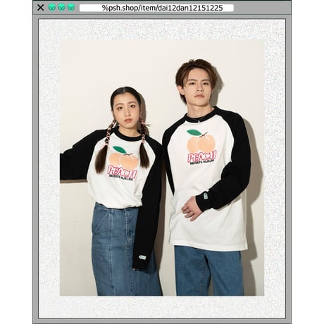 %psh crayon peach raglan tee　/　OPS-2306 WHITE BLACK