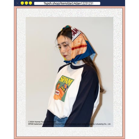 ％psh SPAM® Brand bandana　/　SPA-OPS2404 NAVY