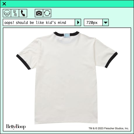 %psh Betty Boop™ ringer tee / BEB-OPS2301 MINT
