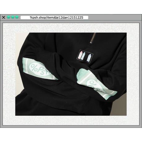 %psh crayon half zip sweat 　/　OPS-2308 BLACK