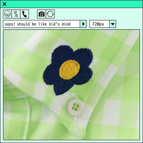 %psh retro flower polo shirt　/　OPS-2302 GREEN