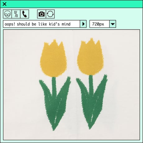 %psh retro tulip ringer Tee　/　OPS-2208 GRAY YELLOW