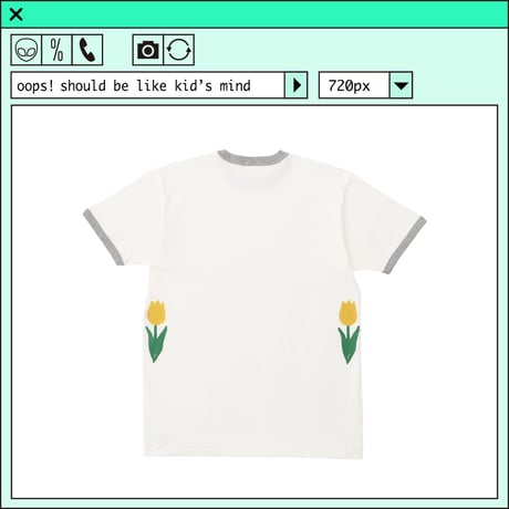 %psh retro tulip ringer Tee　/　OPS-2208 GRAY YELLOW