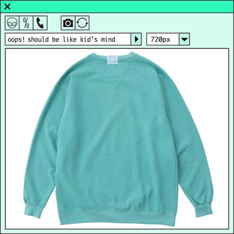 %psh crayon patch sweat　/　OPS-WA003 SEA FOAM
