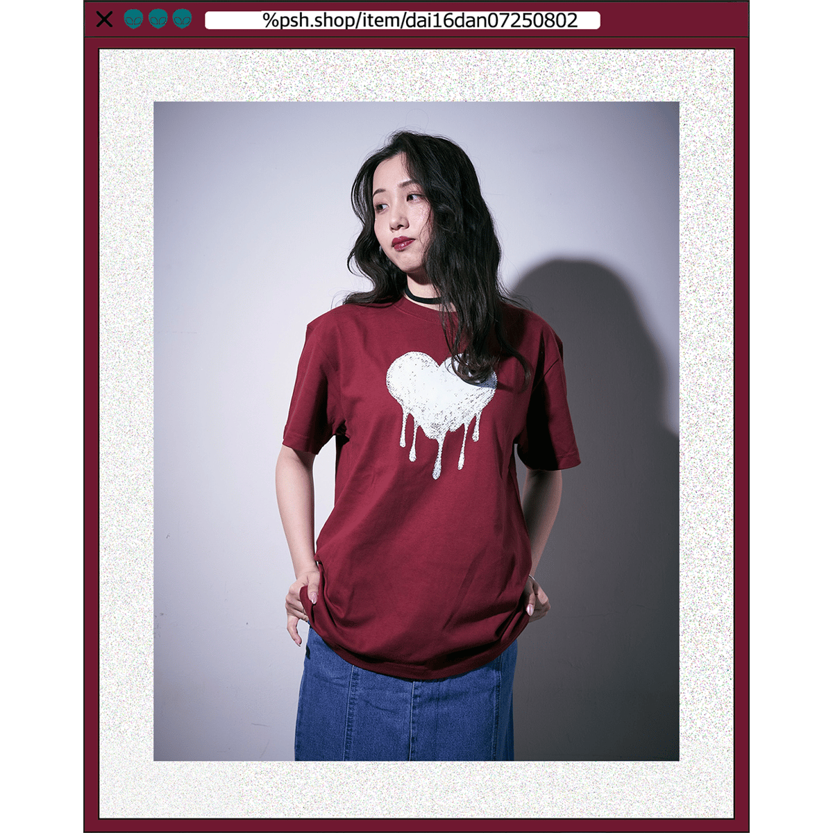 psh heart tee / OPS-2502 BURGUNDY | ％psh(ウップシュ