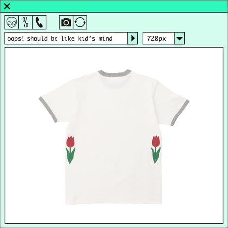 %psh retro tulip ringer Tee　/　OPS-2208 GRAY RED