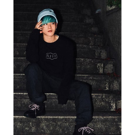 %psh slime logo Long Sleeve Tee / OPS-2101 WHT
