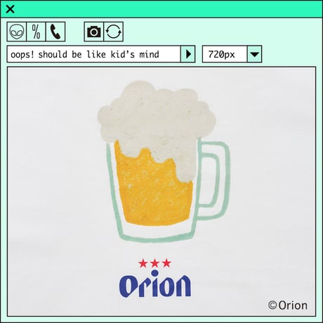 ％psh Orion Beer raglan tee　/　OR-OPS2402 WHITE×BLACK