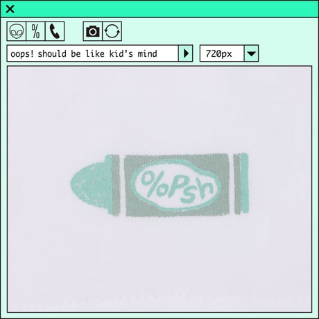 %psh retro crayon art Tee　/　OPS-2206 MINT
