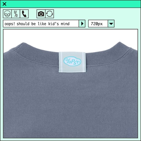 %psh HeM crew neck sweat(裏起毛)　/　HM-OPS2202 STONE BLUE