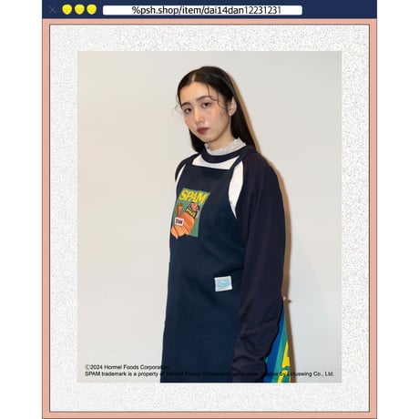 ％psh SPAM® Brand apron　/　SPA-OPS2403 NAVY