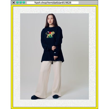 %psh NYANTARO long sleeve tee  (ジミー大西【POPOUT】コラボ)　/　JO-OPS2202 BLACK