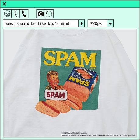 ％psh SPAM® Brand sweat　/　SPA-OPS2401 WHITE