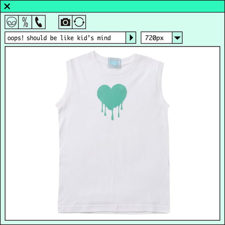 %psh retro crayon art sleeveless shirt　/　OPS-2304  WHITE