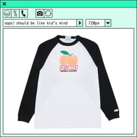 %psh crayon peach raglan tee　/　OPS-2306 WHITE BLACK