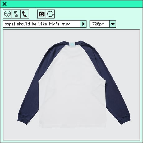 ％psh SPAM® Brand raglan longsleeve tee　/　SPA-OPS2402 WHITE×NAVY
