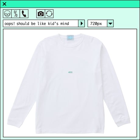 %psh crayon patch long sleeve tee　/　OPS-WA002 WHITE