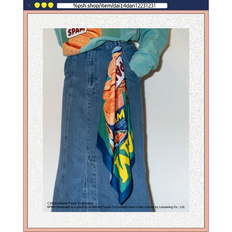 ％psh SPAM® Brand bandana　/　SPA-OPS2404 NAVY