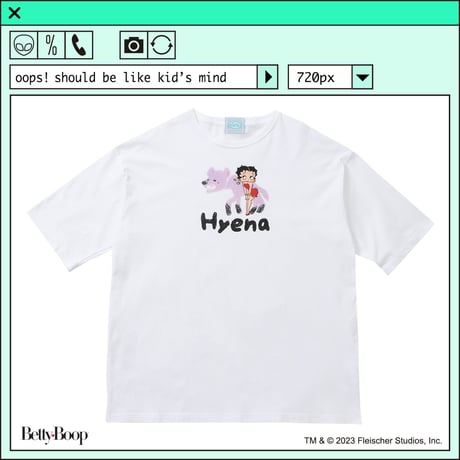 %psh Betty Boop™ Hyena tee / BEB-OPS2302 WHITE
