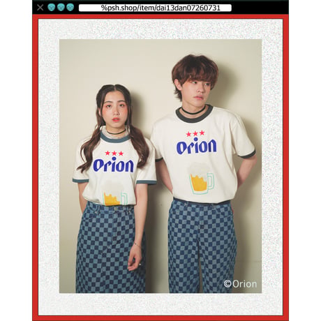％psh Orion Beer ringer tee　/　OR-OPS2401 NATURAL×DENIM
