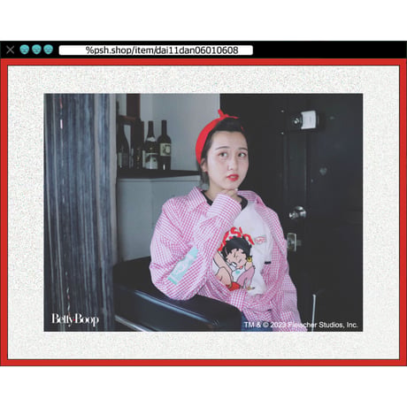 %psh crayon long sleeve shirt　/　OPS-2305 MINT RED