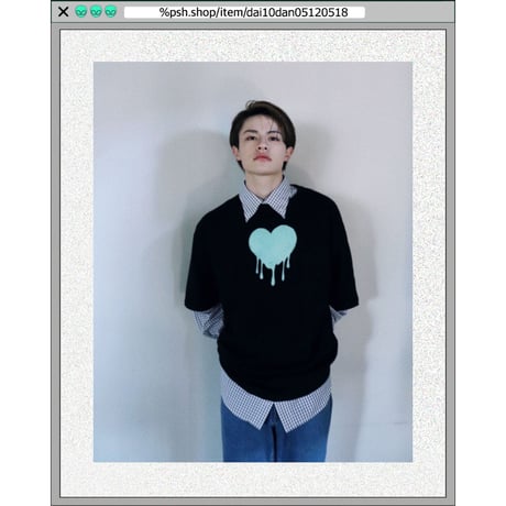 %psh retro crayon art tee　/　OPS-2303 MINT BLACK