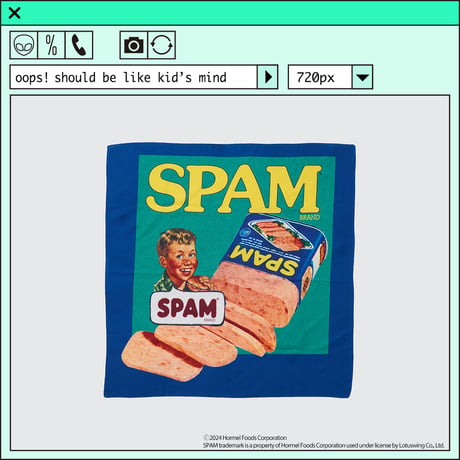 ％psh SPAM® Brand bandana　/　SPA-OPS2404 NAVY