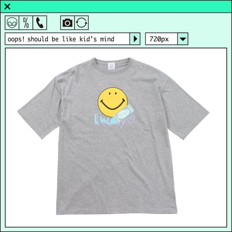 %psh smiley lucky tee　/　SF-OPS2201 MIX GREY