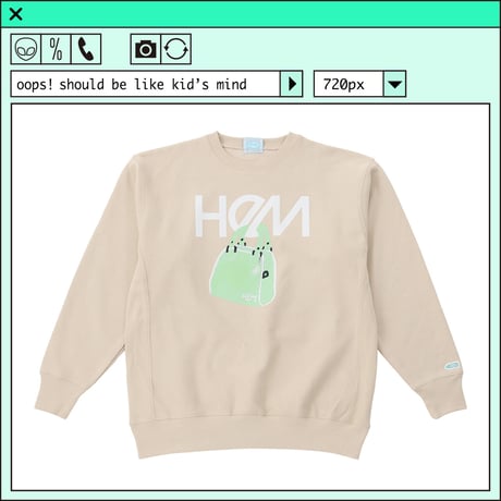 %psh HeM crew neck sweat(裏起毛)　/　HM-OPS2202 SAND BEIGE